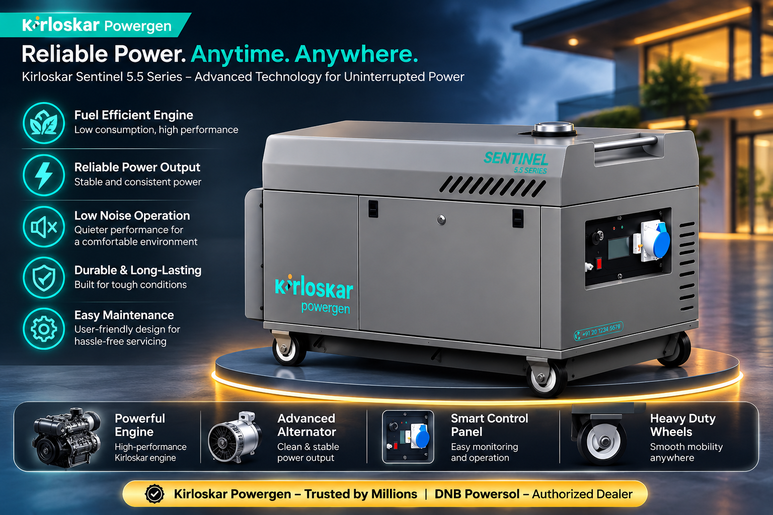 DNB PowerSol Generator Supplier in Thane, Mumbai and Navi Mumbai